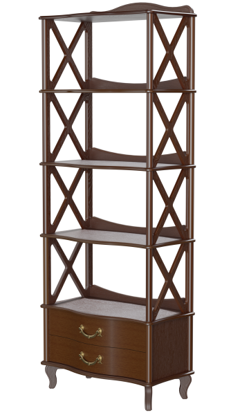 Этажерка Джульетта 4 уровня широкая 75х41,5х201,9 см (венге)